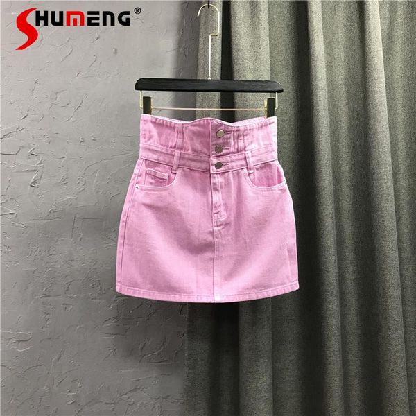 skirts 2021 summer european fashion high waist women mini denim skirt pink single breasted a- line ins korean ladies short jeans, Black
skirts 2021 summer european fashion high waist women mini denim skirt pink single breasted a- line ins korean ladies short jeans, Black