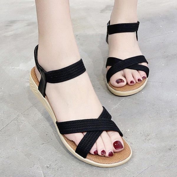women's sandals fashion low flat shoes 2021 casual lady beach cross strap peep-toe sandals#, Black
women's sandals fashion low flat shoes 2021 casual lady beach cross strap peep-toe sandals#, Black