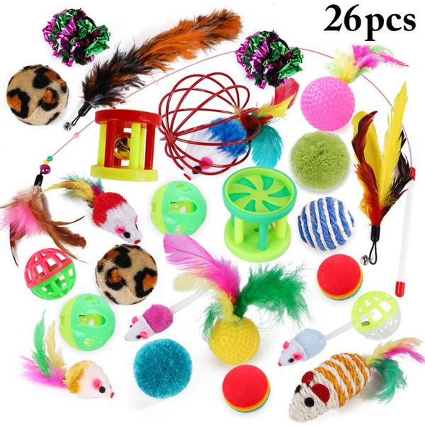 26pcs/set cat toys set funny stick bell ball feather toy creative assorted interactive training pet supplies
26pcs/set cat toys set funny stick bell ball feather toy creative assorted interactive training pet supplies