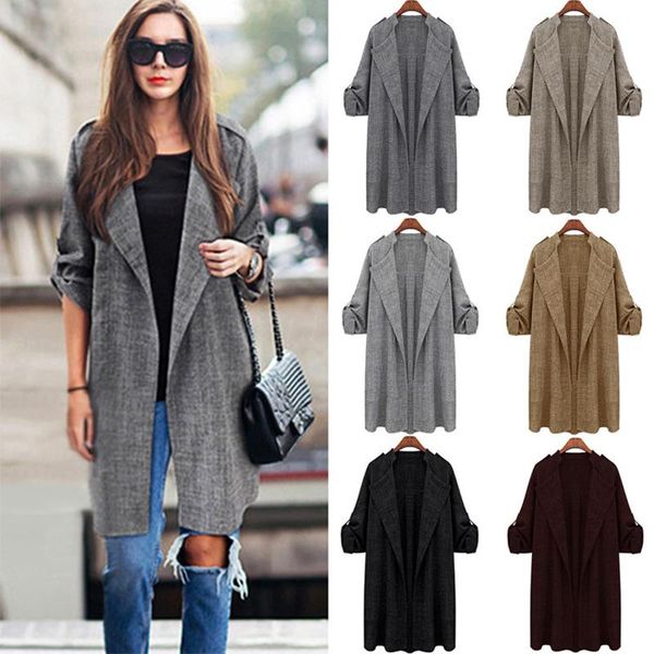 women's jackets casual autumn women coats open front coat long overcoat waterfall cardigan female blusas casaco feminino, Black;brown
women's jackets casual autumn women coats open front coat long overcoat waterfall cardigan female blusas casaco feminino, Black;brown