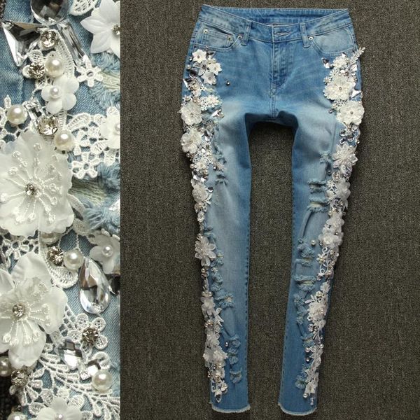 women's jeans plus size 25-32rhinestones diamond 2021 fashion female slim beading lace flowers denim skinny pencil jean, Blue
women's jeans plus size 25-32rhinestones diamond 2021 fashion female slim beading lace flowers denim skinny pencil jean, Blue