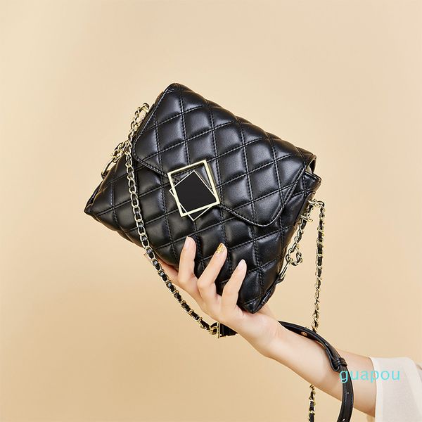 trendy chain bag female shoe blue leather women shoulder bags