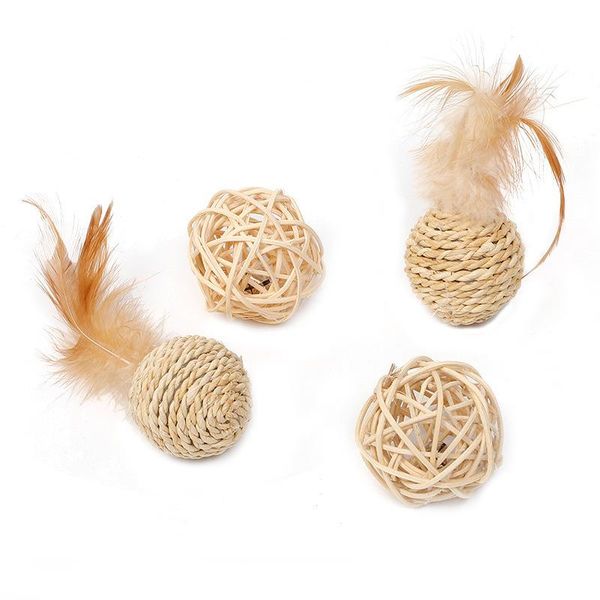 cat toys handmade straw bell double ball pet toy balls set rattan sounding for cats play
cat toys handmade straw bell double ball pet toy balls set rattan sounding for cats play