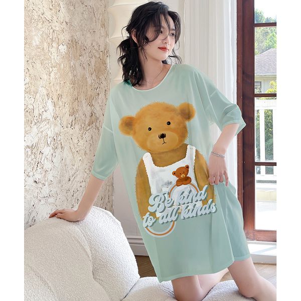 yaoting new satin chiffon nightdress cute cartoon pajamas women's summer round neck pullover nightdress 2092, Black;red
yaoting new satin chiffon nightdress cute cartoon pajamas women's summer round neck pullover nightdress 2092, Black;red