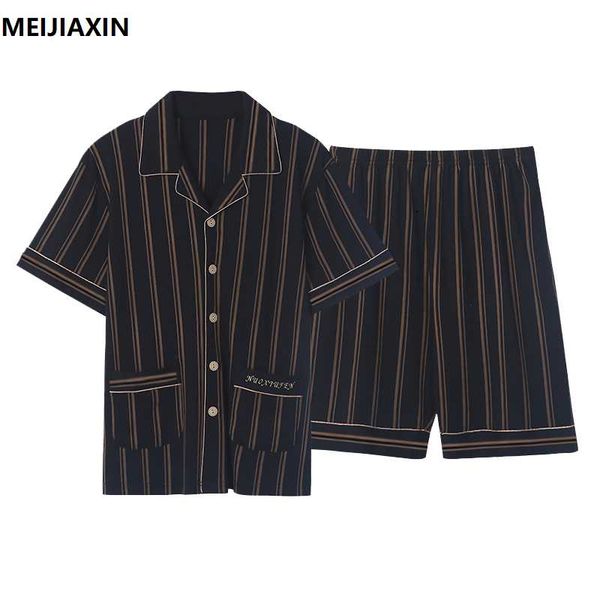 men's sleepwear est pajamas set 100% cotton short sleeve pyjamas turn-down collar pijama large size -4xl, Black;brown
men's sleepwear est pajamas set 100% cotton short sleeve pyjamas turn-down collar pijama large size -4xl, Black;brown
