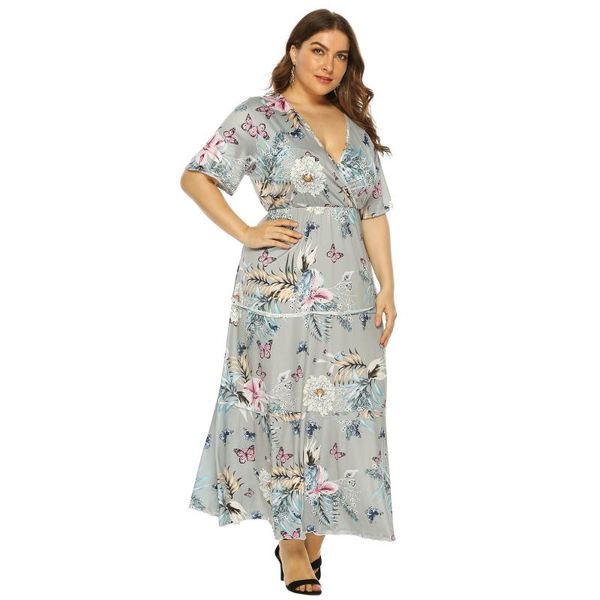 casual dresses plus size women's clothes flower printed deep v neck tight waist dress short sleeve for women sexy, Black;gray
casual dresses plus size women's clothes flower printed deep v neck tight waist dress short sleeve for women sexy, Black;gray