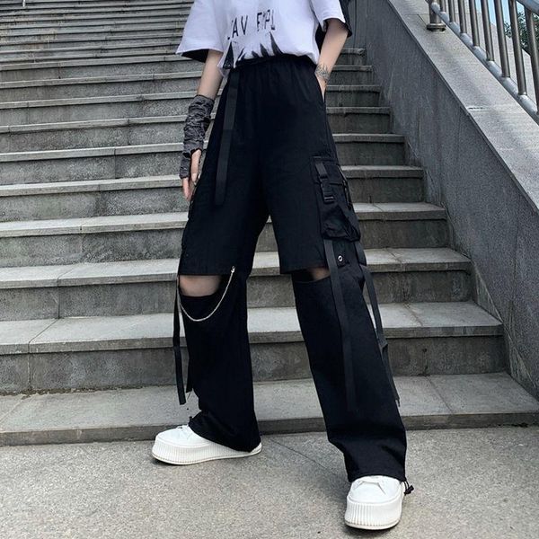 women's pants & capris houzhou gothic punk black cargo with chain women harajuku streetwear oversized hippie jogging wide leg trousers, Black;white
women's pants & capris houzhou gothic punk black cargo with chain women harajuku streetwear oversized hippie jogging wide leg trousers, Black;white