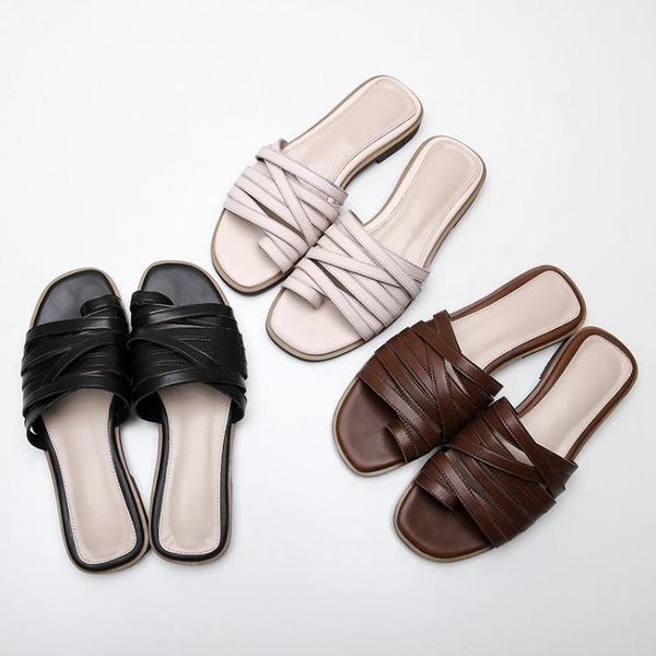 slippers 100% real leather women flat summer shoes woman mules brand designers 2021 fashion luxury slides loafers, Black
slippers 100% real leather women flat summer shoes woman mules brand designers 2021 fashion luxury slides loafers, Black
