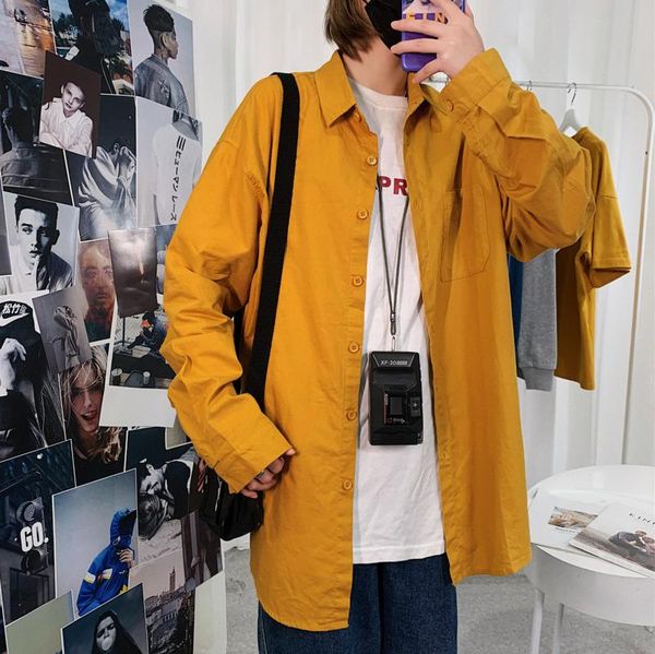 spring and autumn youth couple solid color pocket stitching long-sleeved shirt fashion casual jacket coat -2xl men's shirts, White;black
spring and autumn youth couple solid color pocket stitching long-sleeved shirt fashion casual jacket coat -2xl men's shirts, White;black