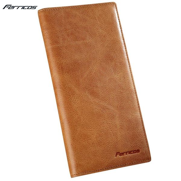 wallets 2021 ferricos genuine leather men and women wallet first layer ladies purse card holder couple his hers, Red;black
