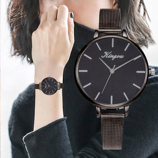 wristwatches minimalist watch women stainless steel mesh big dial clock bracelet quartz business ladies gift xb40, Slivery;brown
wristwatches minimalist watch women stainless steel mesh big dial clock bracelet quartz business ladies gift xb40, Slivery;brown