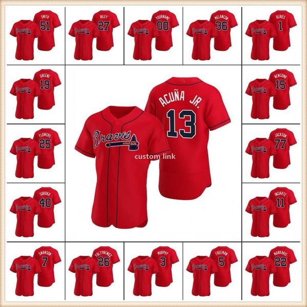 atlanta 13 ronald acuna jr 5 freddie an 7 dansby swanson men women youth red custom red 2020 brave alternate baseball jersey, Black
atlanta 13 ronald acuna jr 5 freddie an 7 dansby swanson men women youth red custom red 2020 brave alternate baseball jersey, Black