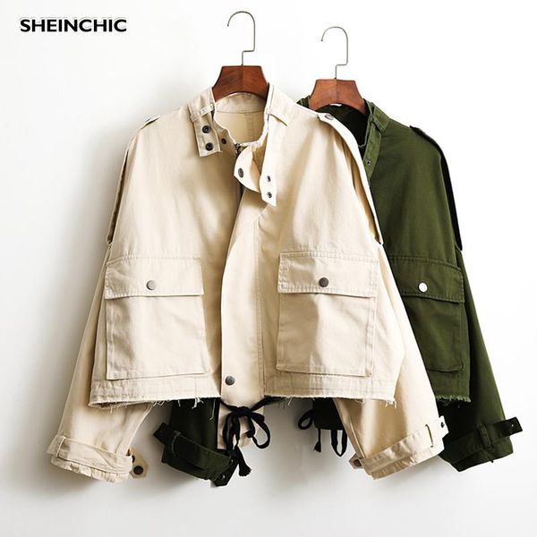 women's jackets autumn 2021 women jacket vintage green beige zippers outerwear runway designer long sleeve short coat, Black;brown
women's jackets autumn 2021 women jacket vintage green beige zippers outerwear runway designer long sleeve short coat, Black;brown