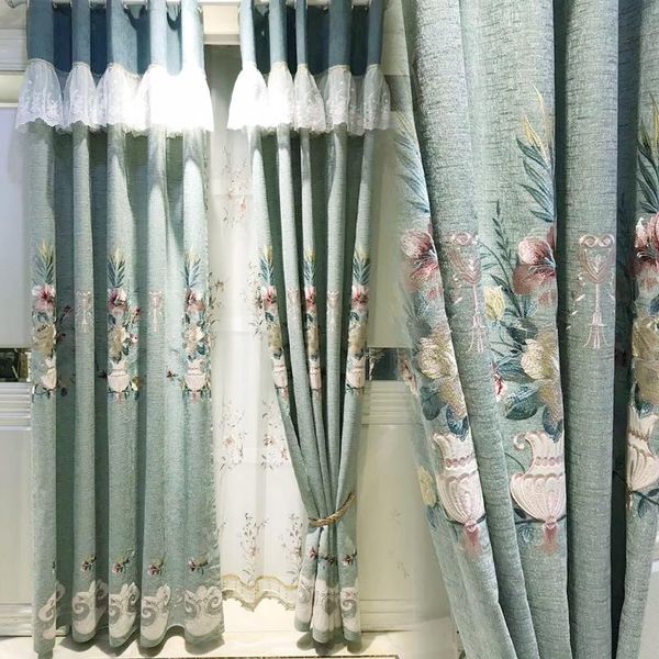 american living room bedroom balcony thickened shading heat insulation high grade chenille embroidery finished floor curtain & drapes
american living room bedroom balcony thickened shading heat insulation high grade chenille embroidery finished floor curtain & drapes