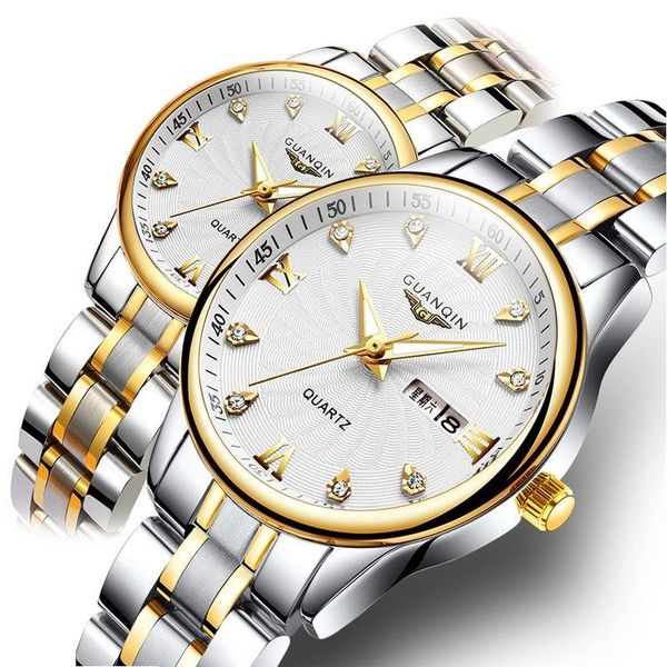 wristwatches guanqin couple watch set 2021 men women lovers stainless steel date quartz clock man ladies, Slivery;brown
wristwatches guanqin couple watch set 2021 men women lovers stainless steel date quartz clock man ladies, Slivery;brown