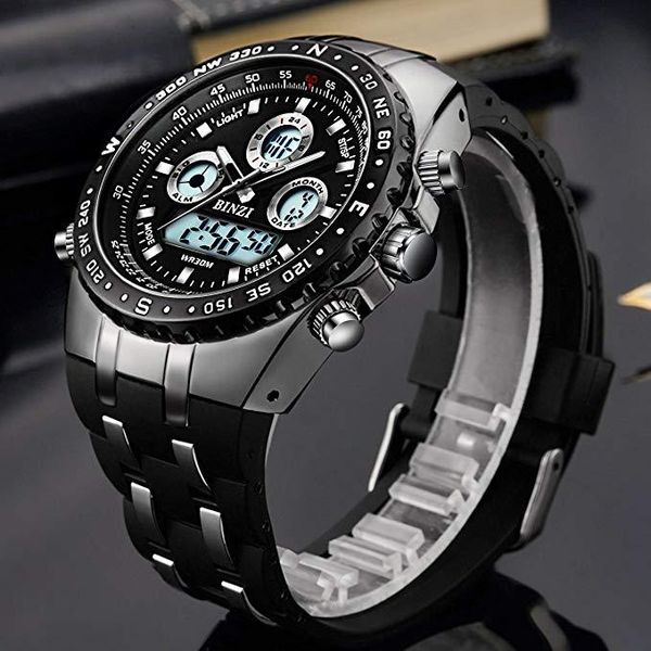 wristwatches relogio masculino luxury sports watches men led digital military watch waterproof dual display analog wrist clock male, Slivery;brown
wristwatches relogio masculino luxury sports watches men led digital military watch waterproof dual display analog wrist clock male, Slivery;brown