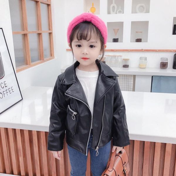 jackets girls leather jacket outerwear solid color girl coat casual children's spring autumn clothing, Blue;gray
jackets girls leather jacket outerwear solid color girl coat casual children's spring autumn clothing, Blue;gray
