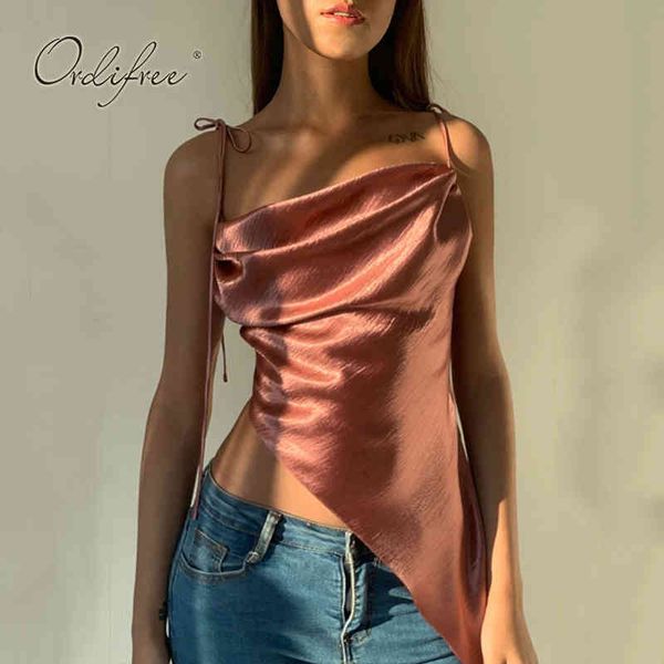 summer women satin tank spaghetti strap camis asymmetrical silk vest 210415, White
summer women satin tank spaghetti strap camis asymmetrical silk vest 210415, White