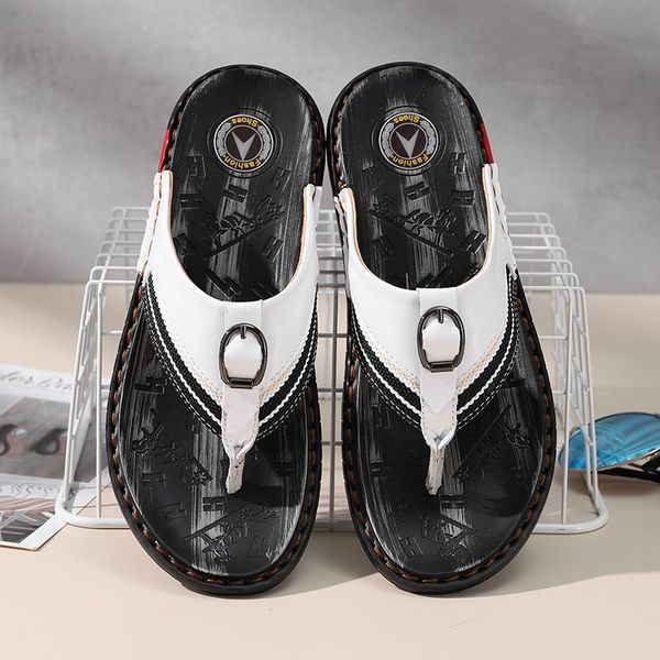 summer man beach casual shoes good quality leather slippers designer mens slides brand fashion men flip flops, Black
summer man beach casual shoes good quality leather slippers designer mens slides brand fashion men flip flops, Black