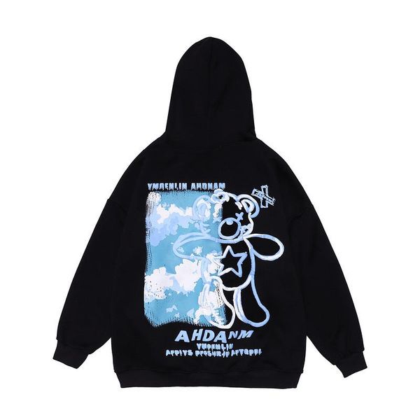 men's hoodies & sweatshirts hoodie streetwear harajuku clouds cartoon bears print hooded hip hop casual fleece pullover outerwear, Black
men's hoodies & sweatshirts hoodie streetwear harajuku clouds cartoon bears print hooded hip hop casual fleece pullover outerwear, Black