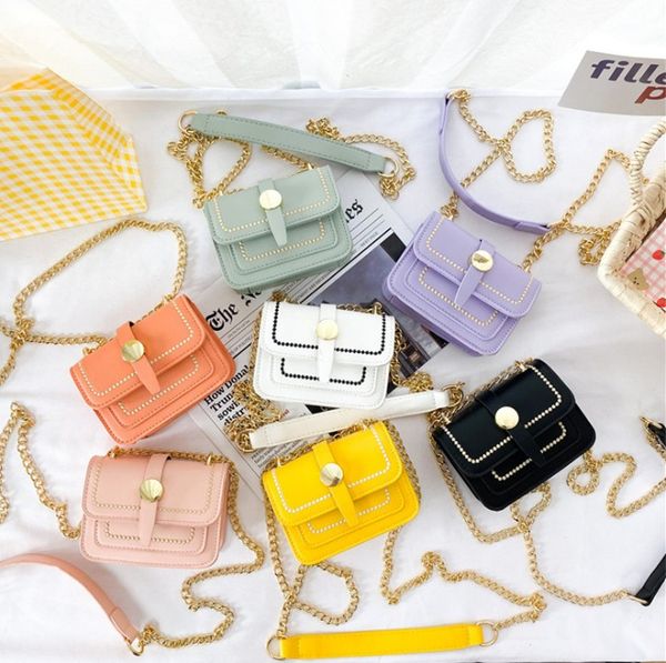 children pu handbag 2021 kids embroidered small square bags change purse baby girl princess chain crossbody bag accessories walle f243, Black 
children pu handbag 2021 kids embroidered small square bags change purse baby girl princess chain crossbody bag accessories walle f243, Black