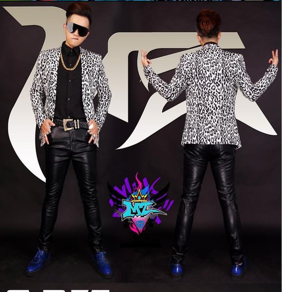 men's suits & blazers s-6xlmale nightclub singer rice white stretch leopard print suit dress., White;black
men's suits & blazers s-6xlmale nightclub singer rice white stretch leopard print suit dress., White;black