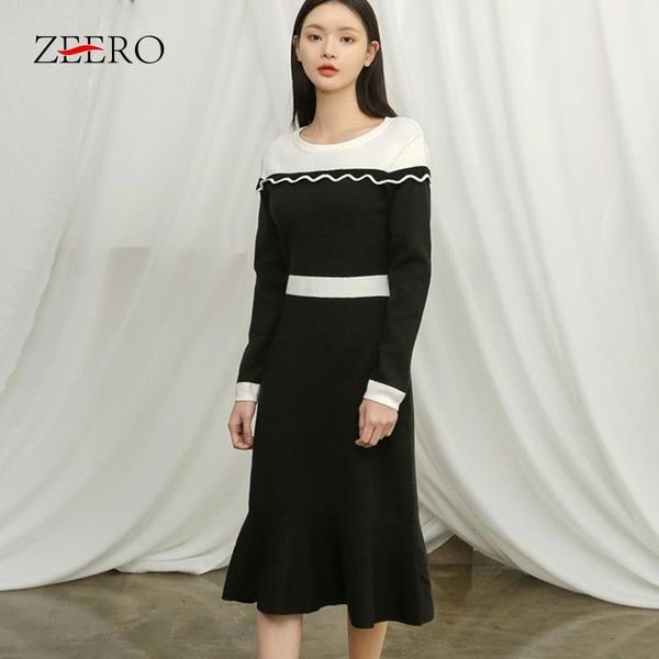 casual dresses autumn winter vintage women black knitting dress stitching color o-neck ruffle long sleeve pullover high waist mermaid, Black;gray
casual dresses autumn winter vintage women black knitting dress stitching color o-neck ruffle long sleeve pullover high waist mermaid, Black;gray