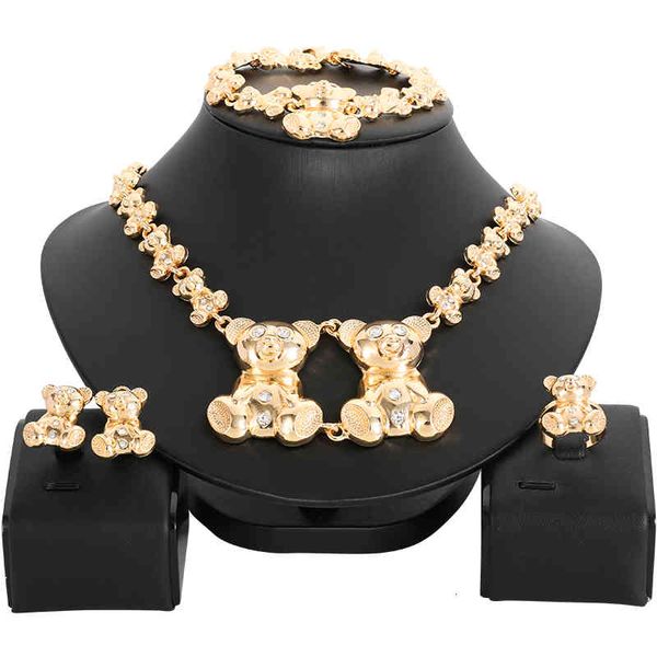 jewelry sets new arrivals women african beads crystal big bear necklace earring bracelet set gold color accessories, Black
jewelry sets new arrivals women african beads crystal big bear necklace earring bracelet set gold color accessories, Black