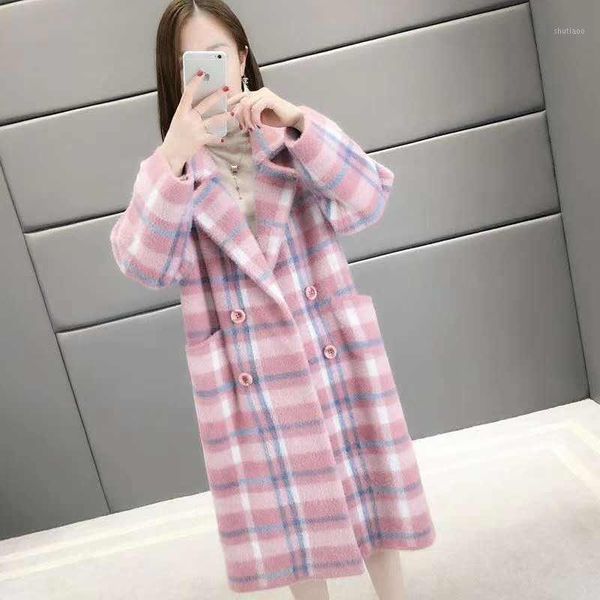 women's wool & blends imitation mink velvet coat mid-length 2021 spring and autumn knitted cardigan sweater jacket women, Black
women's wool & blends imitation mink velvet coat mid-length 2021 spring and autumn knitted cardigan sweater jacket women, Black