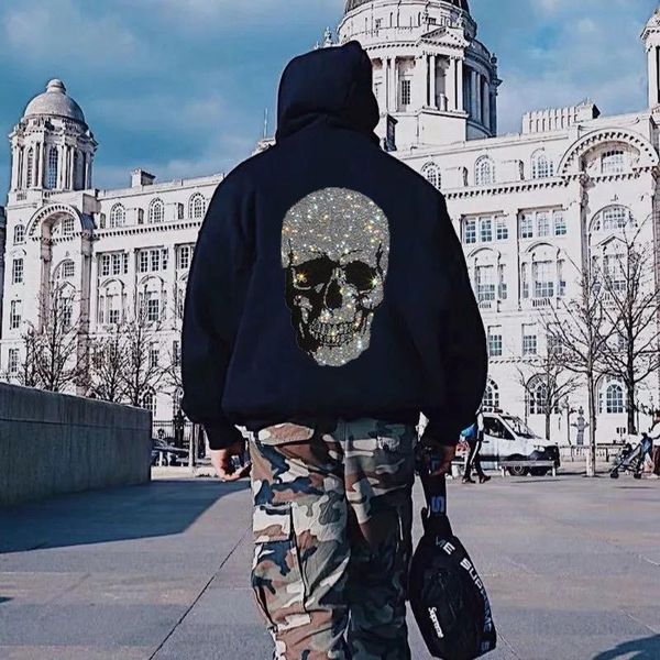 men's hoodies & sweatshirts korean hip-hop trend pullover hoodie autumn skull crossbones series diamond shiny design mens regular warm, Black
men's hoodies & sweatshirts korean hip-hop trend pullover hoodie autumn skull crossbones series diamond shiny design mens regular warm, Black