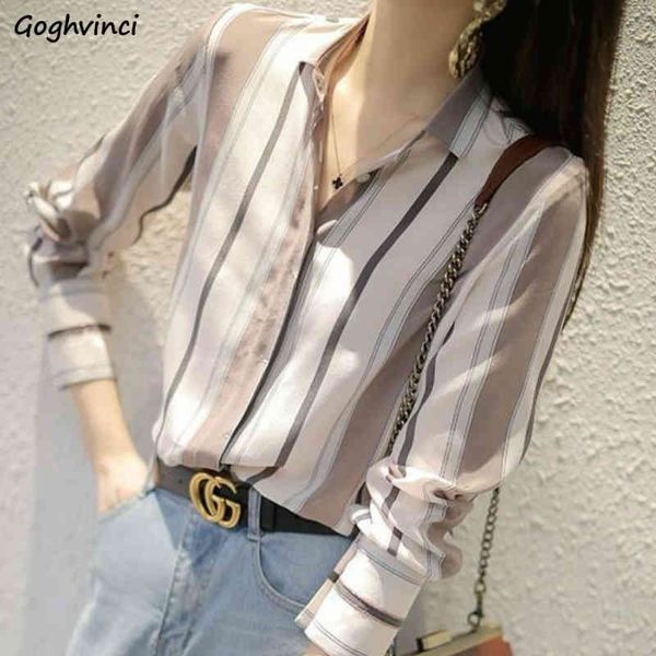 shirts women striped chiffon long sleeve chic womens shirt blouses leisure chic students plus size 3xl fashion streetwear x0521, White
shirts women striped chiffon long sleeve chic womens shirt blouses leisure chic students plus size 3xl fashion streetwear x0521, White