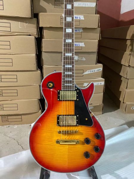 custom electric guitar cherry sunburst color golden hardware tiger maple mahogany guitar body rosewood fingerboard
custom electric guitar cherry sunburst color golden hardware tiger maple mahogany guitar body rosewood fingerboard