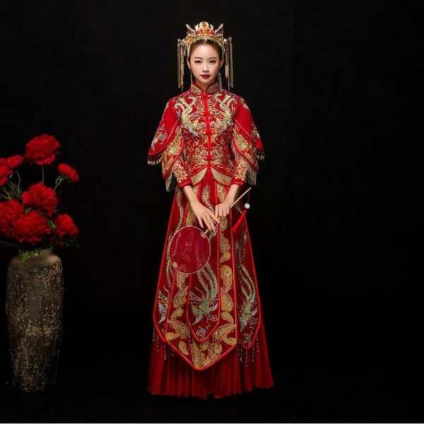 classic royal cheongsam chinese traditional dress qipao embroidery oriental dresses wedding gowns orientale vestido ethnic clothing, Red
classic royal cheongsam chinese traditional dress qipao embroidery oriental dresses wedding gowns orientale vestido ethnic clothing, Red