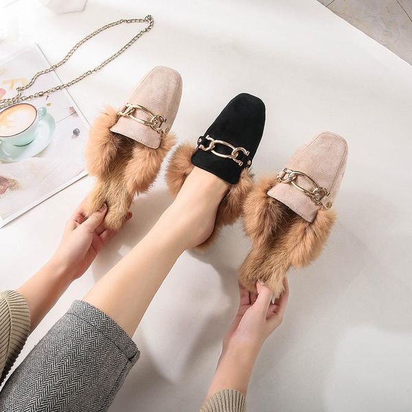 slippers small size 33 34 muller shoes women winter wear flat bottom lazy baotou plus velvet half large 41-43 fur, Black
slippers small size 33 34 muller shoes women winter wear flat bottom lazy baotou plus velvet half large 41-43 fur, Black