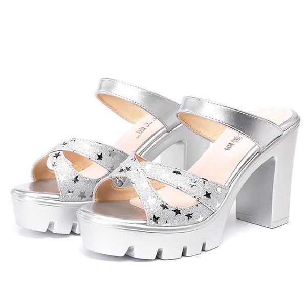 fashion women slippers summer peep toe block heels ladies slides platform shoes thick bottom high outside casual, Black
fashion women slippers summer peep toe block heels ladies slides platform shoes thick bottom high outside casual, Black