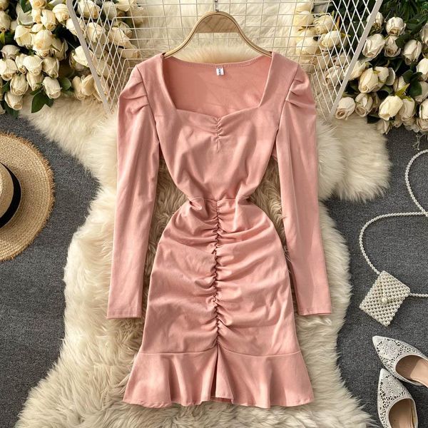 casual dresses women mini party dress 2021 spring autumn square collar puff sleeve ruffles pleated club short bodycon vestidos, Black;gray
casual dresses women mini party dress 2021 spring autumn square collar puff sleeve ruffles pleated club short bodycon vestidos, Black;gray
