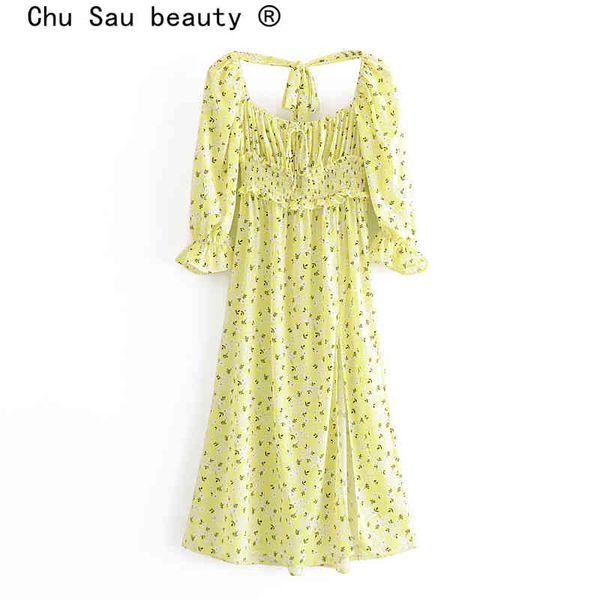 beauty fashion french floral print midi dress women casual square collar backless split summer ladies dresses 210514, Black;gray
beauty fashion french floral print midi dress women casual square collar backless split summer ladies dresses 210514, Black;gray