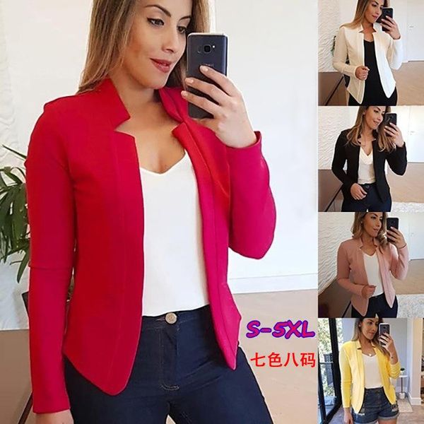 women's suits & blazers spring and autumn 2021 s of fashion models slim solid color long-sleeved casual suit small jacket, White;black
women's suits & blazers spring and autumn 2021 s of fashion models slim solid color long-sleeved casual suit small jacket, White;black