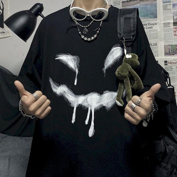women's t-shirt smile print kpop tshirt harajuku shirts womens clothes oversized t shirt 2021 summer dark casual loose o-neck couple t, White
women's t-shirt smile print kpop tshirt harajuku shirts womens clothes oversized t shirt 2021 summer dark casual loose o-neck couple t, White