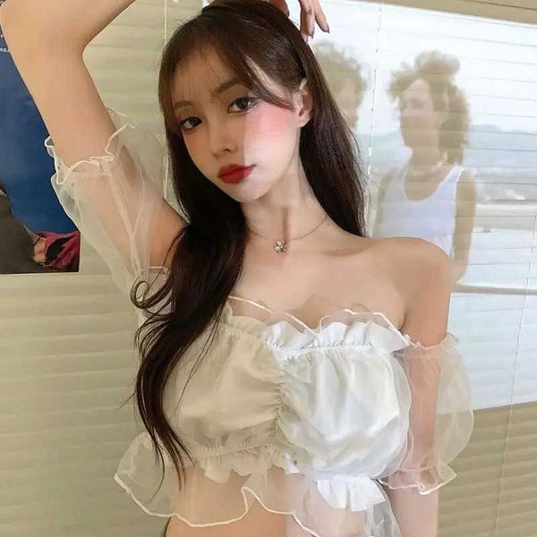 summer lovely ruffle corset women white crop daily slim tanks female harajuku korean short blouses clubwear pulovers 210619
summer lovely ruffle corset women white crop daily slim tanks female harajuku korean short blouses clubwear pulovers 210619