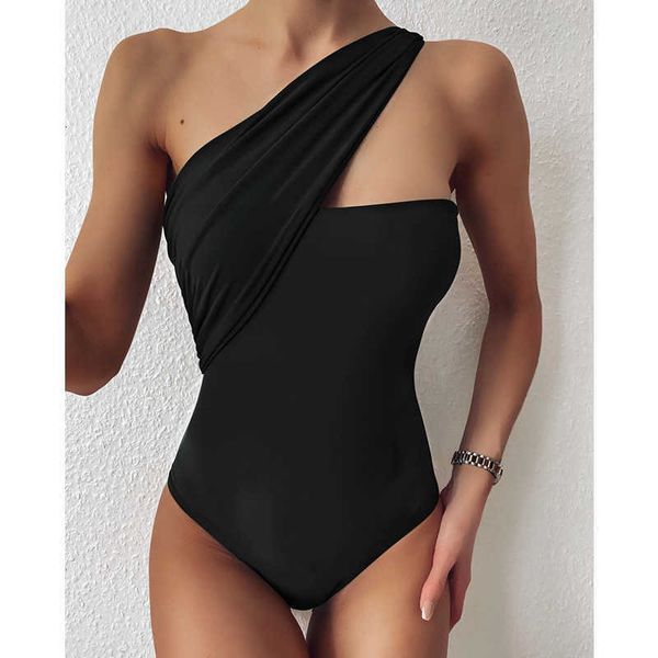 women's swimwear solid black swimsuit women shoulder 2021 bathing suit monokini brazilian beachwear bodysuit summer, White;black
women's swimwear solid black swimsuit women shoulder 2021 bathing suit monokini brazilian beachwear bodysuit summer, White;black