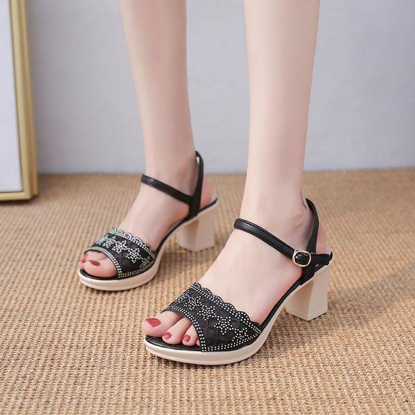sandals 2021 summer open toe buckle thick heel hollow high heels fashion women's shoes casual comfortable, Black
sandals 2021 summer open toe buckle thick heel hollow high heels fashion women's shoes casual comfortable, Black