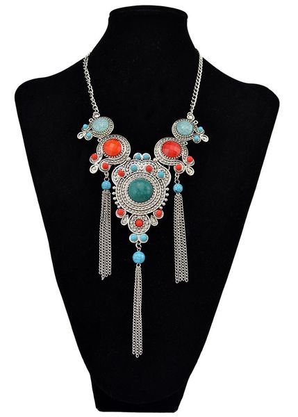 chains bohemia reteo colorful alloy necklace resin rhinestone tassel chain pendant necklaces for women party jewelry, Silver
chains bohemia reteo colorful alloy necklace resin rhinestone tassel chain pendant necklaces for women party jewelry, Silver