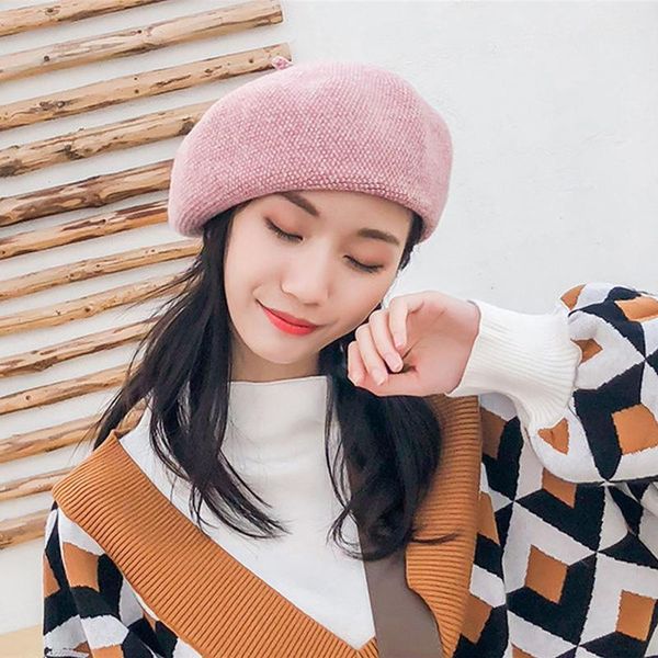 berets fashion wool hat knit painter cap for women beret female autumn and winter warm british wild japanese bonnet hats solid, Blue;gray
berets fashion wool hat knit painter cap for women beret female autumn and winter warm british wild japanese bonnet hats solid, Blue;gray