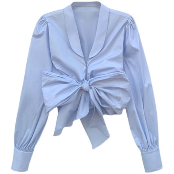 fashion big bow design short blouse women shirts spring long sleeve blue blusas de mujer ladies crop 210514, White
fashion big bow design short blouse women shirts spring long sleeve blue blusas de mujer ladies crop 210514, White