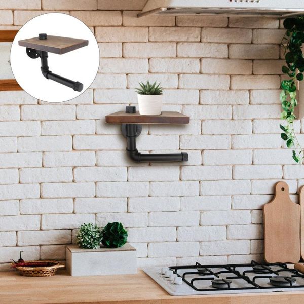 tapestries 1pc wooden holder kitchen tissue shelf wall-mounted for room home