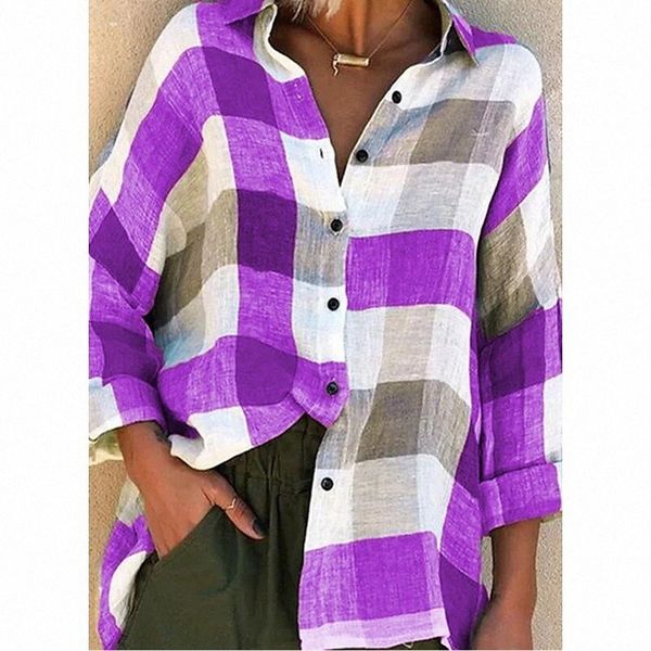 women's blouse shirt pattern plaid check patchwork print shirt collar basic loose green blue gray u79c#, White
women's blouse shirt pattern plaid check patchwork print shirt collar basic loose green blue gray u79c#, White