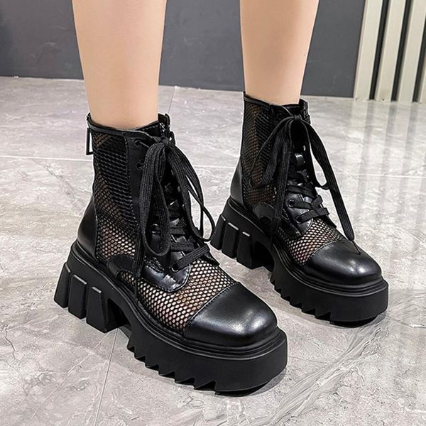 boots rimocy mesh breathable summer women pu leather patchwork platform ankle woman thick bottom lace up motorcycle bootie, Black
boots rimocy mesh breathable summer women pu leather patchwork platform ankle woman thick bottom lace up motorcycle bootie, Black