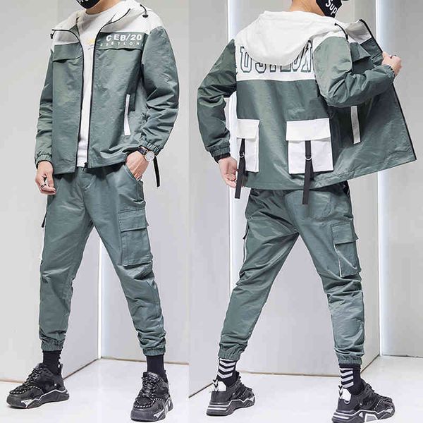 tracksuits streetwear hip hop training 2 male pockets sweatpants hoodie jacket pants men's ensemble clothes, Gray
tracksuits streetwear hip hop training 2 male pockets sweatpants hoodie jacket pants men's ensemble clothes, Gray