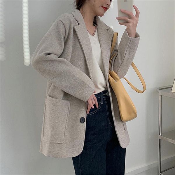women's wool & blends hzirip winter thicken woolen women coats all match loose streetwear 2021 chic warm ol work wear casual office lad, Black
women's wool & blends hzirip winter thicken woolen women coats all match loose streetwear 2021 chic warm ol work wear casual office lad, Black